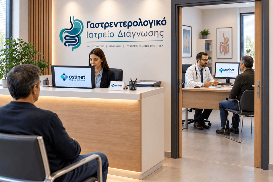 Γραμματεία και ιατρός στο ίδιο ιατρείο: ταυτόχρονη χρήση του Ostinet